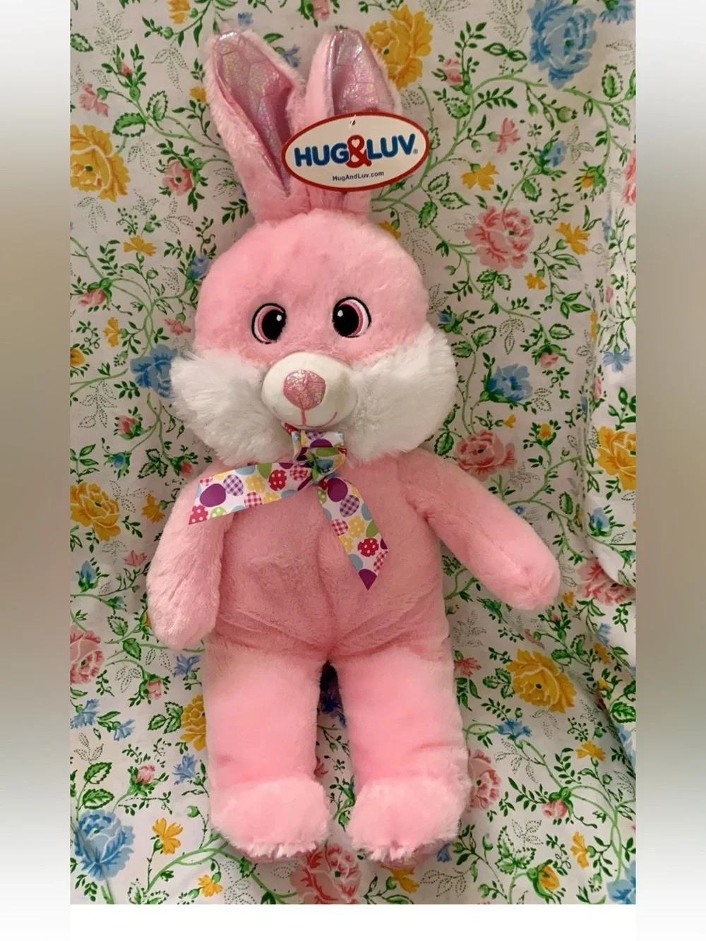 Hug & Luv Pink Easter Bunny  Rabbit Plush Stuffed Animal 22.5” W/Tags